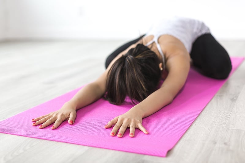 Woman practicing yoga meditation